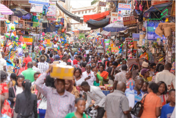 Kampala City Uganda skyline with bustling streets and vibrant urban life
