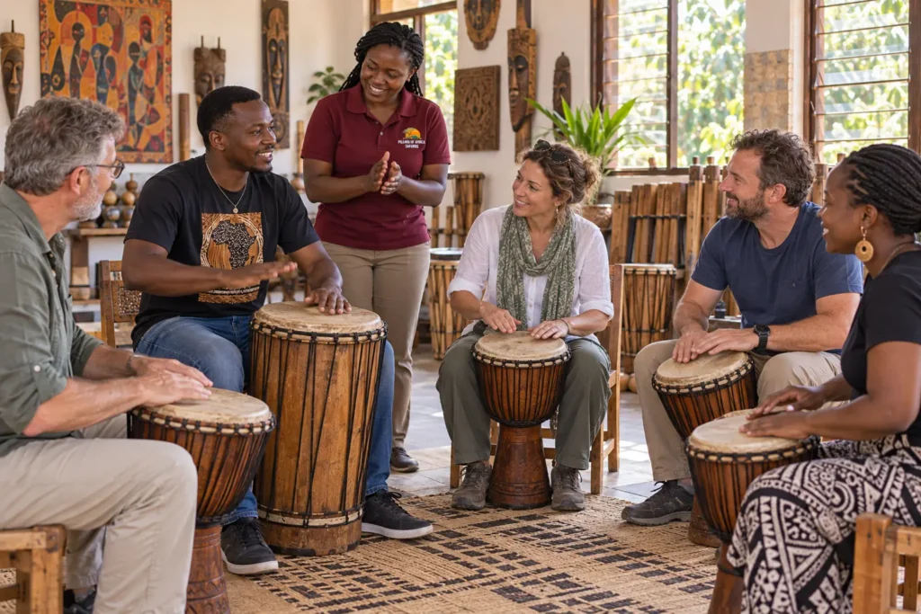 Community music workshop with a local guide in Arusha