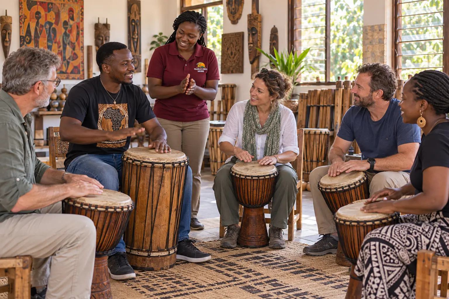 Community music workshop with a local guide in Arusha