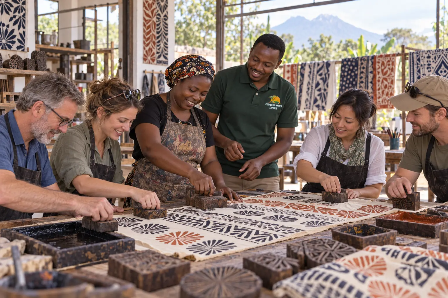 Guided textile printing workshop in Arusha Tanzania